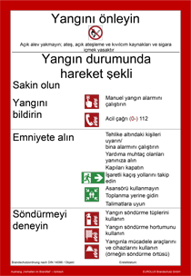 Brandschutzordnung DIN 14096 Teil A Trkisch